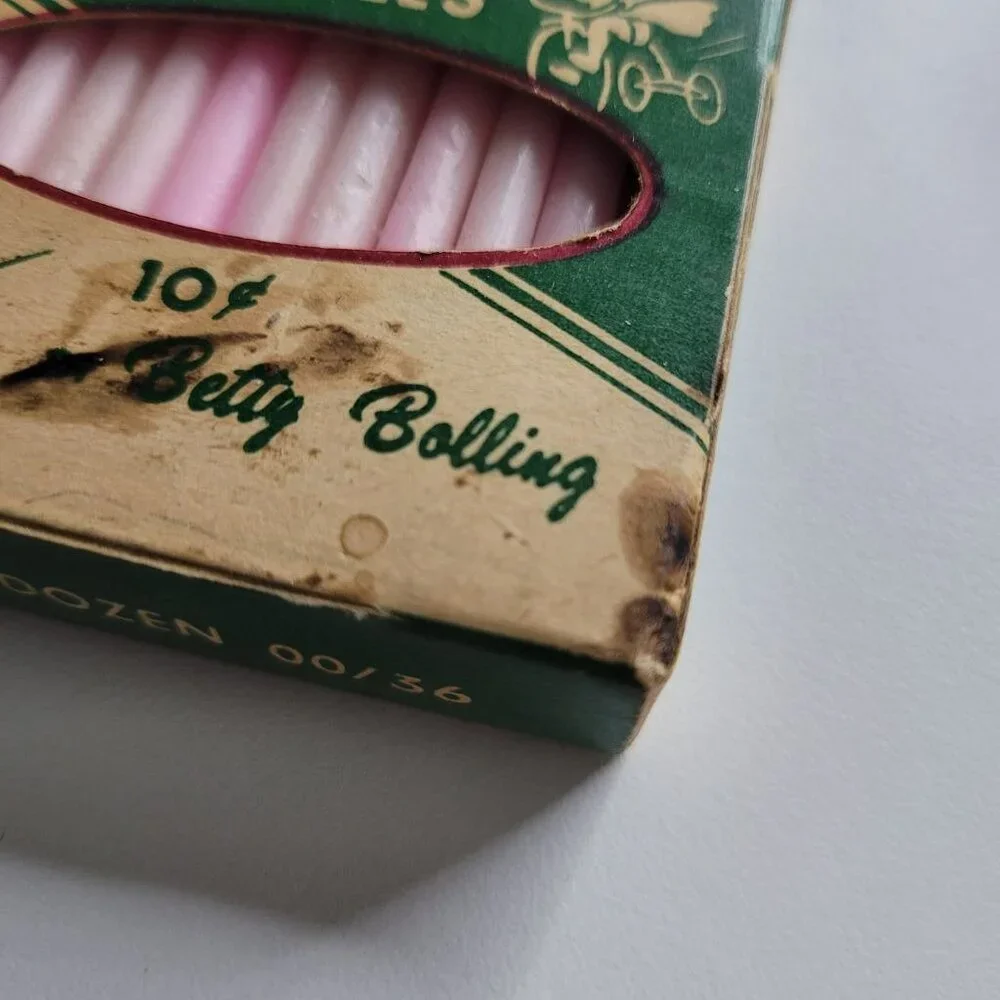 Betty Bolling Birthday Candles‎ Vintage Pink Pack of 36 Candle Craft USA 3 Dozen